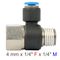 Pu Hose Fitting Tee 4mm X 1/4